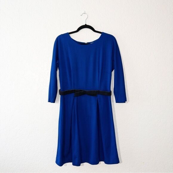 Girls From Savoy x Anthropologie Blue Pleated Ponte Dress Size Medium - Picture 1 of 6